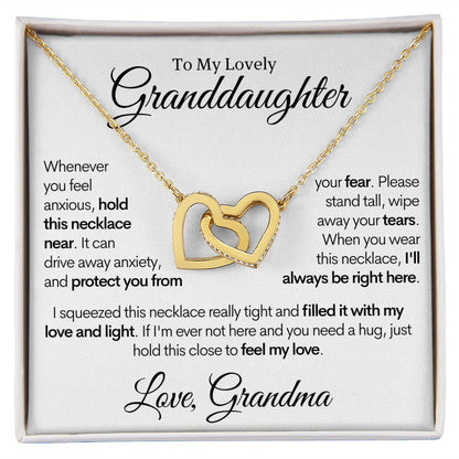 Connected Hearts Necklace, To My Lovely Granddaughter - Gold & Stainless Steel Necklace