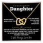 Daughter - Never Forget Mom Loves You - 14k Rose Gold and Stainless Steel Hearts Necklace