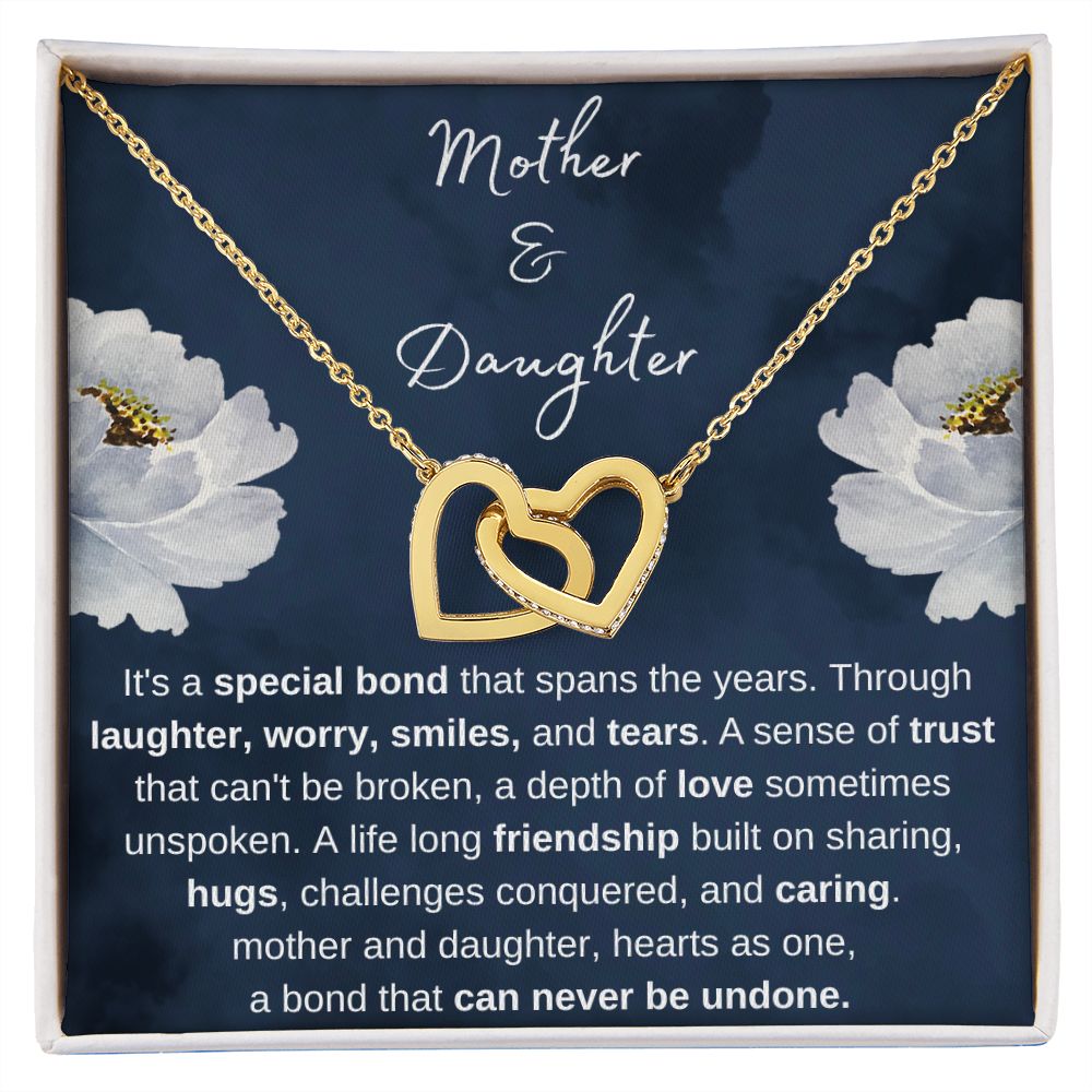 Mother & Daughter - Hearts as One, Gold and Stainless Steel Hearts Necklace for Daughter and Mother