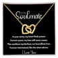Soulmate Anniversary Gift for Her, Valentine's Day, Rose Gold and Steel Locked Hearts Necklace - Forever Yours