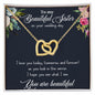 Beautiful Sister - On Your Wedding Day Necklace and Poem, Anniversary, Valentine's Day, Rose Gold Hearts Necklace