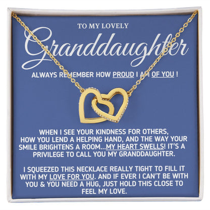 To My Lovely Granddaughter - Proud of You, Gold and Stainless Steel Necklace for Grand Daughters