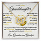 To Our Lovely Granddaughter - Sunflower Pages of Life, Two Hearts Necklace (From Grandma and Grandpa)