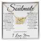 To My Soulmate - One Wish, Stainless Steel and Rose Gold Necklace