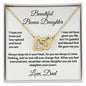 Bonus Daughter (Love, Dad) | Beautiful Locked Hearts Stainless Steel and Gold Necklace