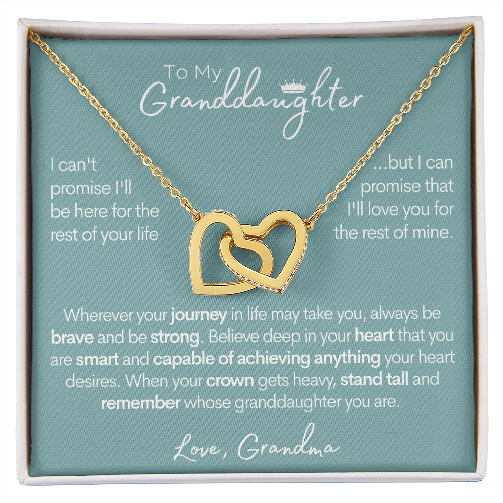 Granddaughter (From Grandma), Be Brave, Gold and Stainless Steel Necklace