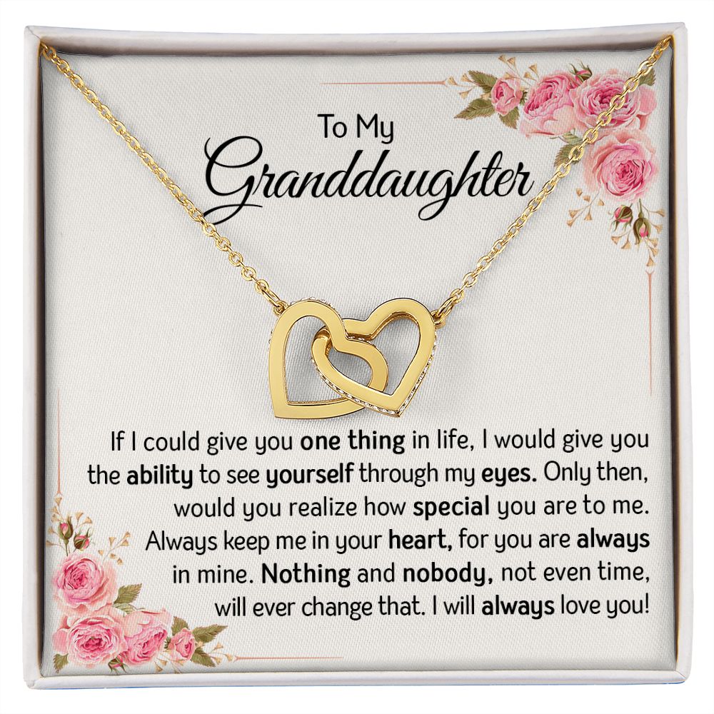 Granddaughter - Always Love You | Rose Gold Connected Hearts Necklace