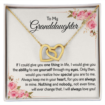Granddaughter - Always Love You | Rose Gold Connected Hearts Necklace