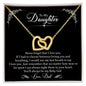 Daughter (Love Dad) Never Forget | Gold and Stainless Steel Connected Hearts Necklace