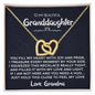 To My Beautiful Granddaughter (Love Grandma) | Rose Gold and Stainless Steel Connected Hearts Necklace