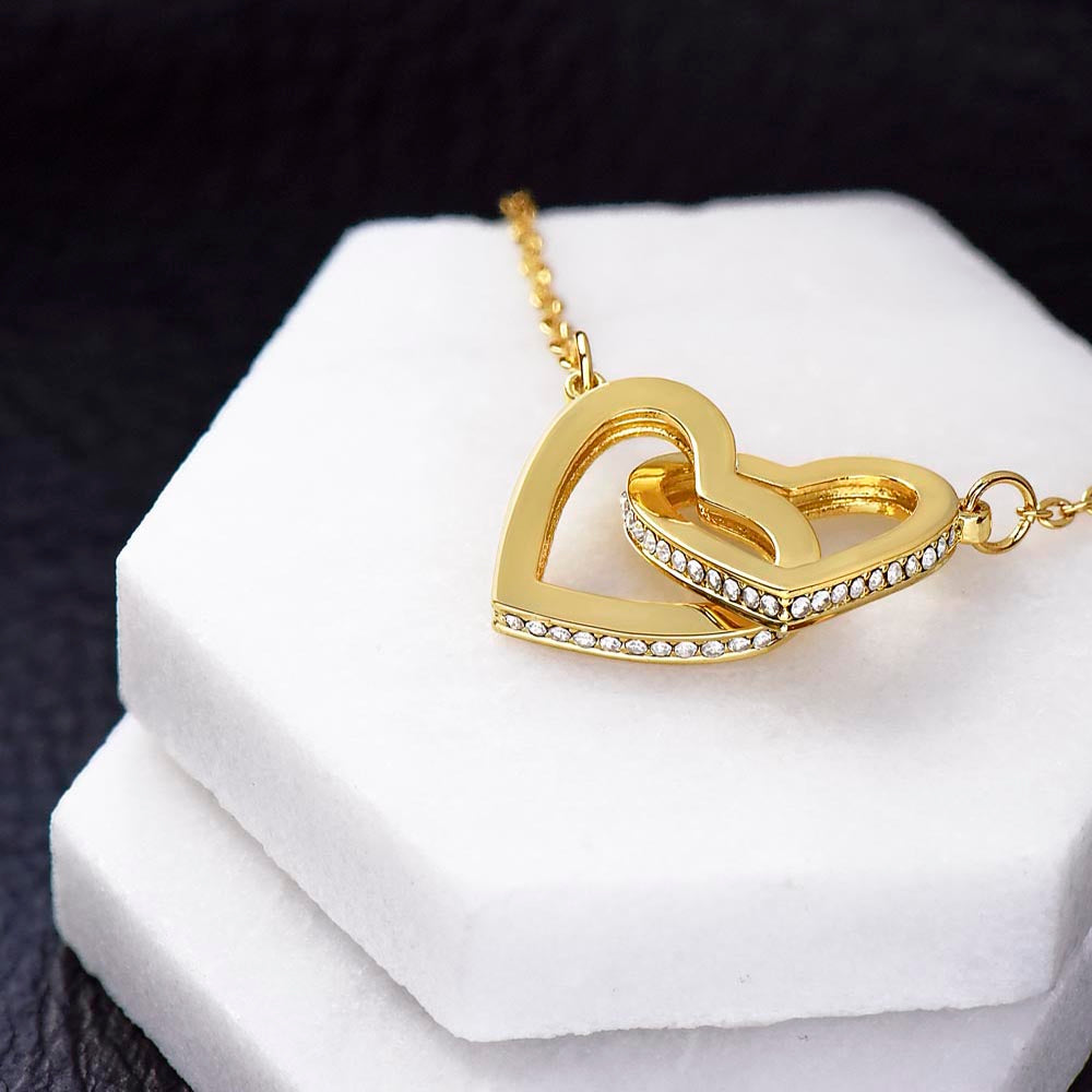 To My Granddaughter (Love, Grandpa) - Beautiful Gold Connected Hearts Necklace - Promise to Love You
