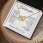 Necklace for Granddaughters, Pages of My Life, Handmade Gold and Stainless Steel Locked Hearts Necklace