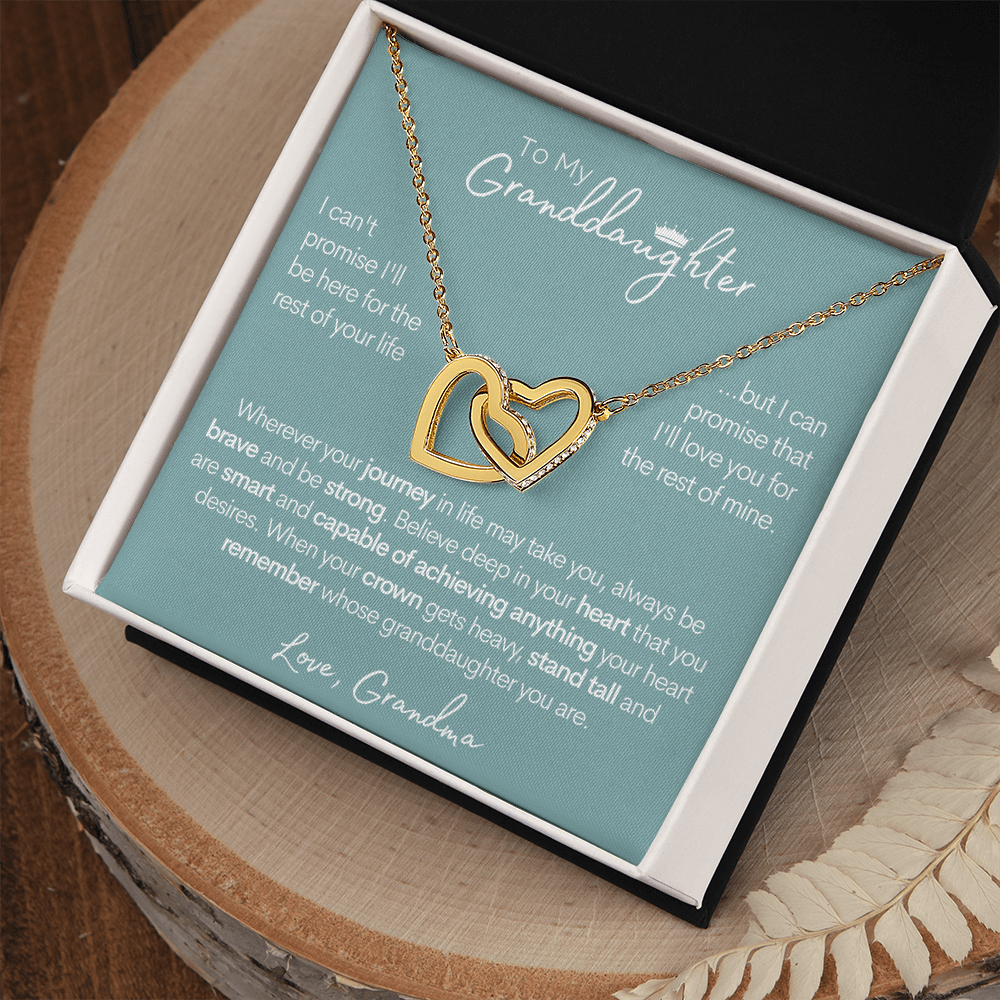Granddaughter (From Grandma), Be Brave, Gold and Stainless Steel Necklace