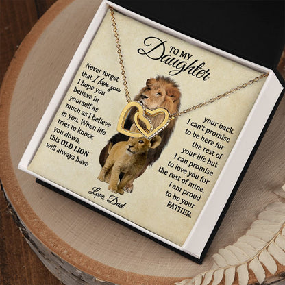 To My Daughter Connected Hearts Necklace (Love Dad) | This Old Lion