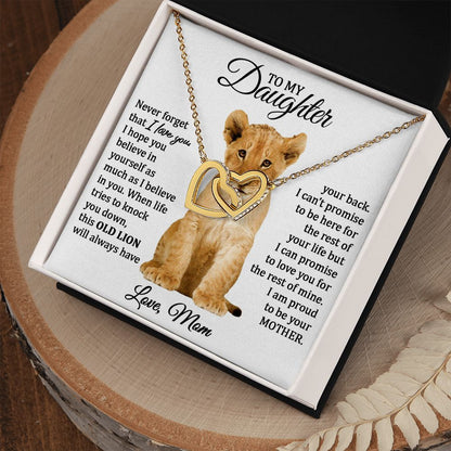 To My Daughter (Love Mom) | Connected Hearts and Lion Card