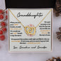 Granddaughter (Love, Grandma and Grandpa) Beautiful Gold Connected Hearts Necklace