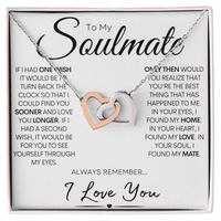 To My Soulmate - One Wish, Stainless Steel and Rose Gold Necklace