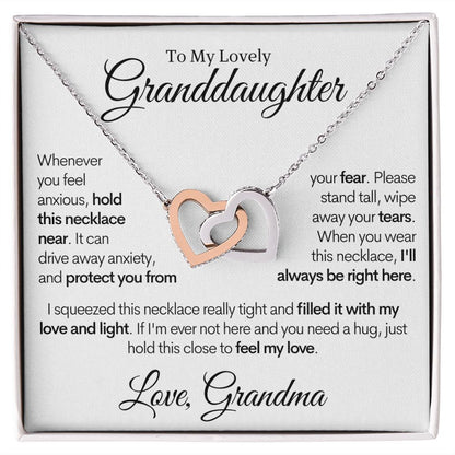 Connected Hearts Necklace, To My Lovely Granddaughter - Gold & Stainless Steel Necklace