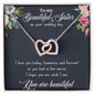 Beautiful Sister - On Your Wedding Day Necklace and Poem, Anniversary, Valentine's Day, Rose Gold Hearts Necklace