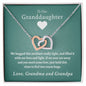 Two Warm Hugs (Love Grandma & Grandpa) Rose Gold Hearts Necklace