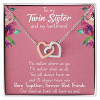 twin sister best friends necklace