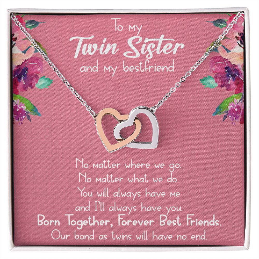 twin sister best friends necklace
