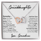 Granddaughter Necklace, Keep Me In Your Heart, Gold and Stainless Steel Locked Hearts Necklace