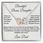 Bonus Daughter (Love, Dad) | Beautiful Locked Hearts Stainless Steel and Gold Necklace