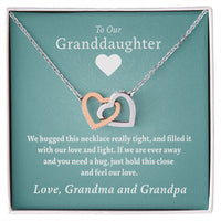 To Our Granddaughter - Beautiful Gold Locked Hearts Necklace