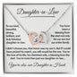 Daughter-In-Law, Gold Stainless Steel Locked Hearts Necklace Bonus Daughter Gift Idea