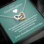 Two Warm Hugs (Love Grandma & Grandpa) Rose Gold Hearts Necklace