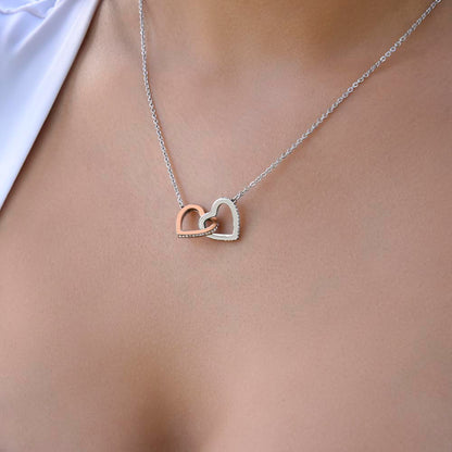 Granddaughter (Love, Grandma and Grandpa) Beautiful Gold Connected Hearts Necklace