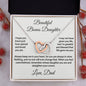 Bonus Daughter (Love, Dad) | Beautiful Locked Hearts Stainless Steel and Gold Necklace
