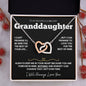 Beautiful Brilliant Granddaughter  - 14k Rose Gold and Stainless Steel Connected Hearts