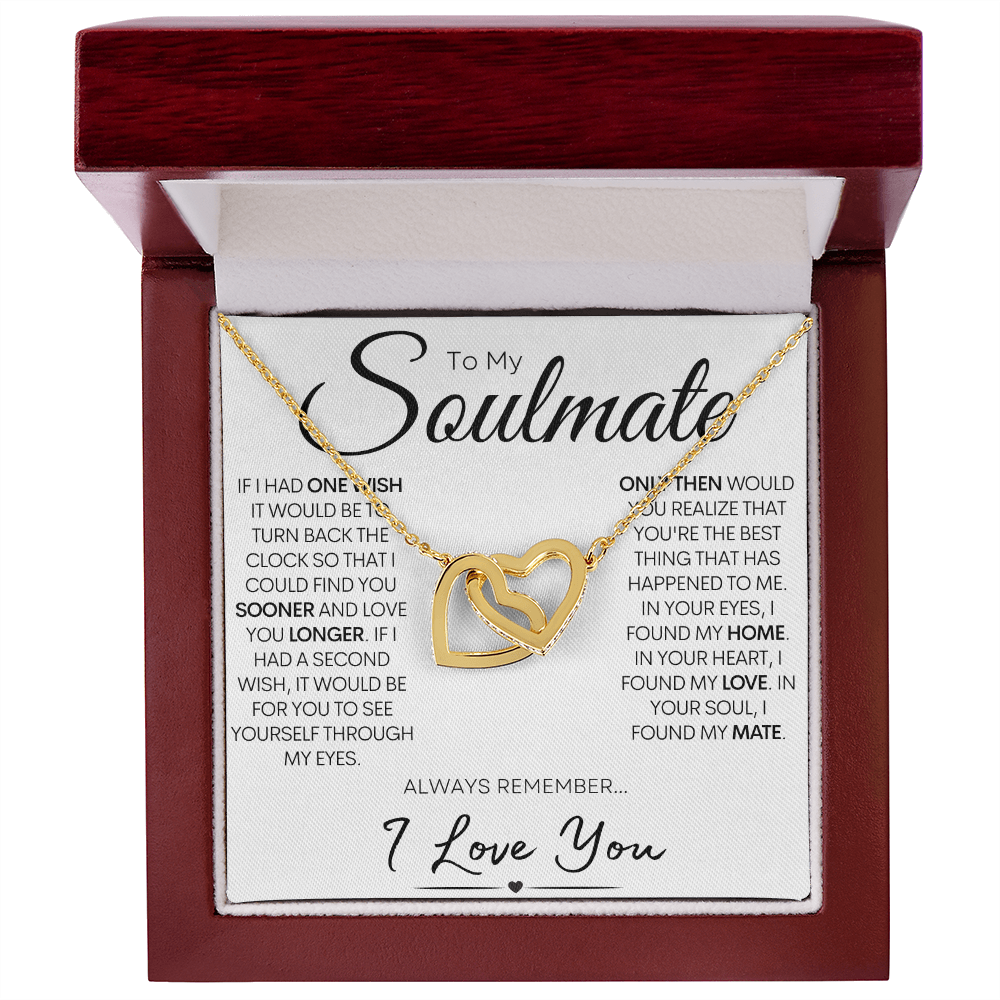 To My Soulmate - One Wish, Stainless Steel and Rose Gold Necklace