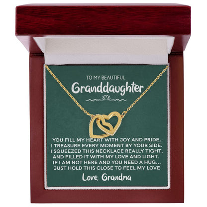 Beautiful Granddaughter - Joy and Pride | Rose Gold Connected Hearts Necklace