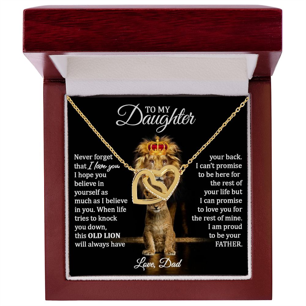 Daughter Gold Hearts Necklace (Love, Dad) | Lion Always Has Your Back