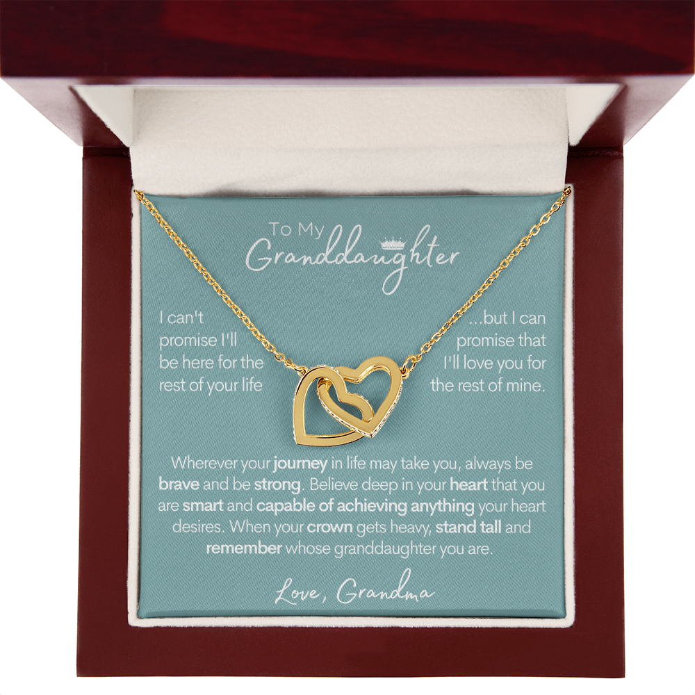 Granddaughter (From Grandma), Be Brave, Gold and Stainless Steel Necklace