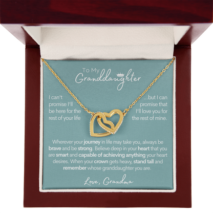 Granddaughter (From Grandma), Be Brave, Gold and Stainless Steel Necklace