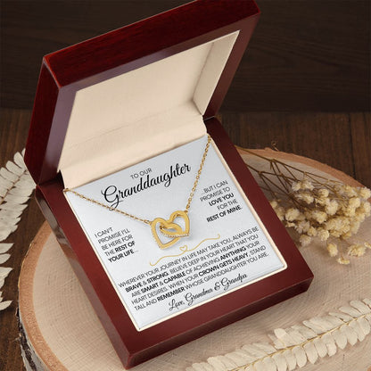 To Our Granddaughter (Grandma & Grandpa), Beautiful Interlocked Family Forever Hearts Gold Necklace