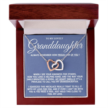 To My Lovely Granddaughter - Proud of You, Gold and Stainless Steel Necklace for Grand Daughters