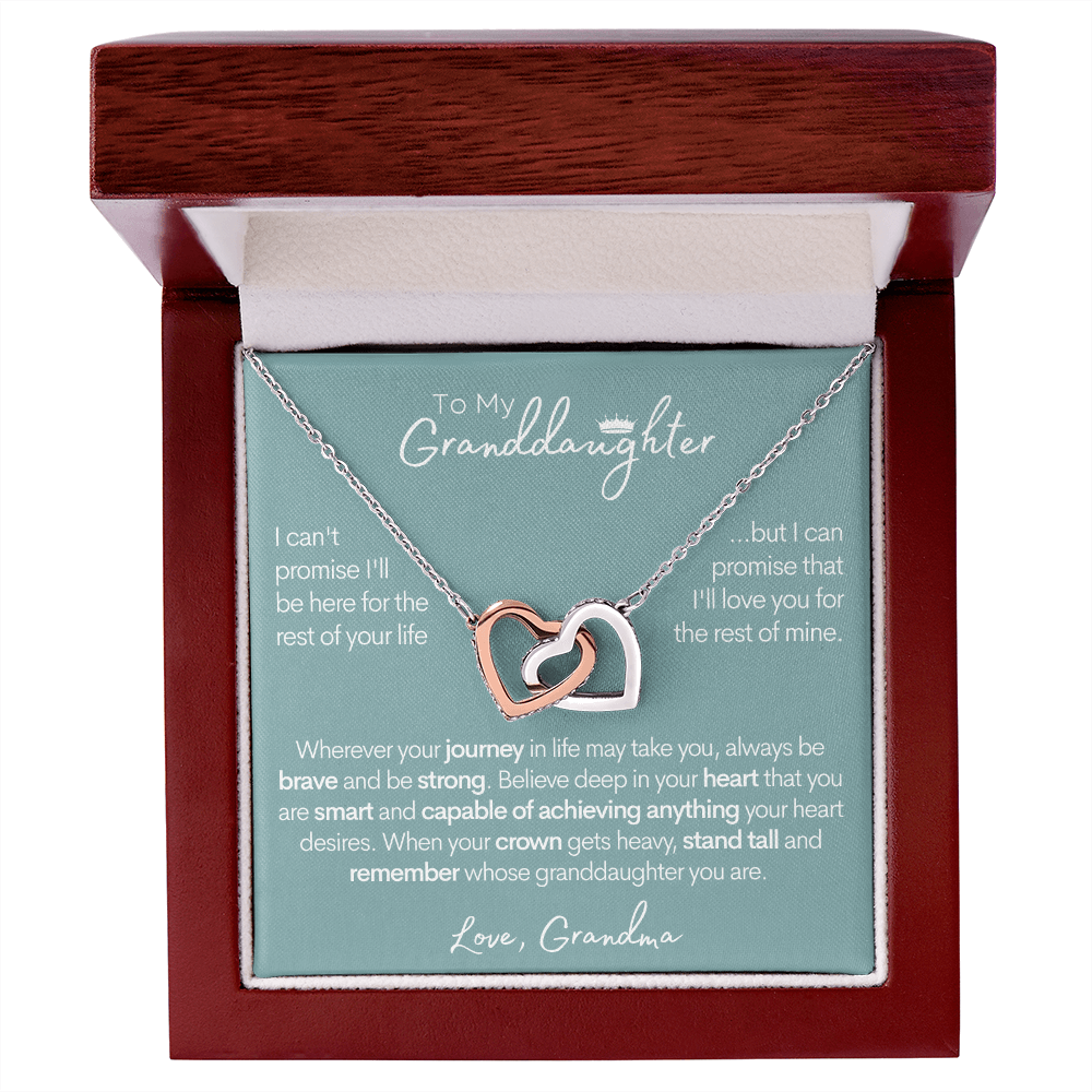 Granddaughter (From Grandma), Be Brave, Gold and Stainless Steel Necklace