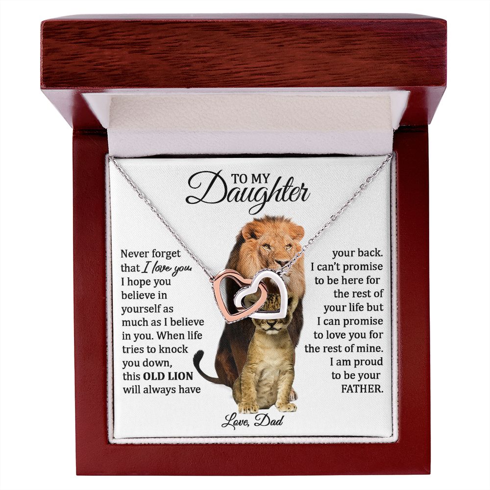 Daughter and Dad Necklace (This Old Lion) | Gold Connected Hearts