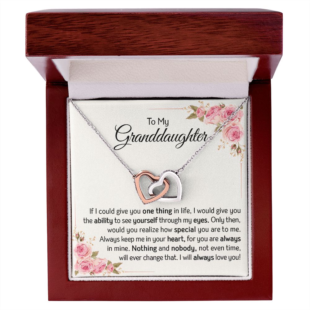 Granddaughter - Always Love You | Rose Gold Connected Hearts Necklace