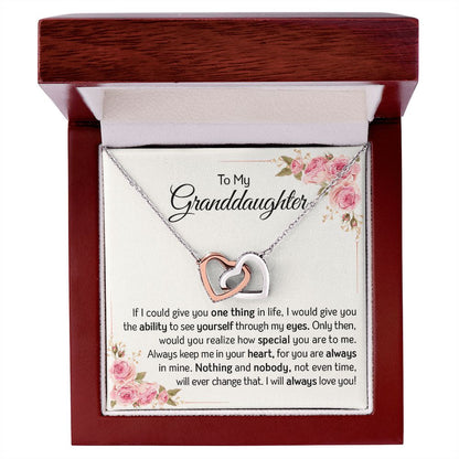 Granddaughter - Always Love You | Rose Gold Connected Hearts Necklace