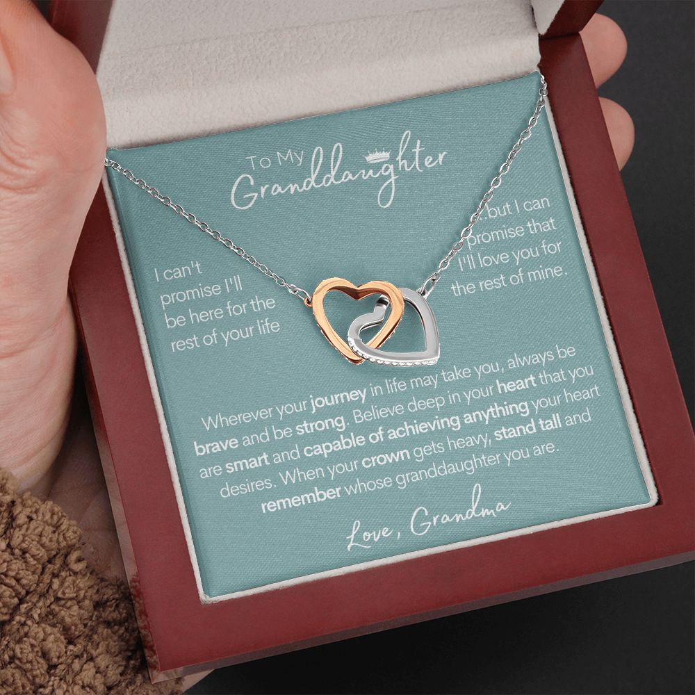 Granddaughter (From Grandma), Be Brave, Gold and Stainless Steel Necklace