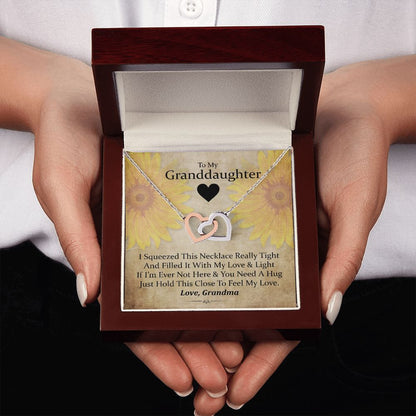 To My Grand Daughter - If You Need A Hug ( Love, Grandma) | Beautiful 14k Gold Forever Family Locked Hearts