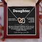 Daughter - Never Forget Mom Loves You - 14k Rose Gold and Stainless Steel Hearts Necklace