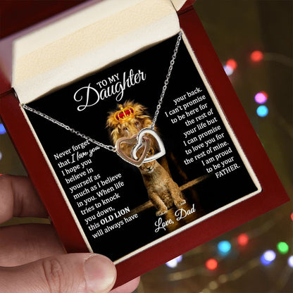 Daughter Gold Hearts Necklace (Love, Dad) | Lion Always Has Your Back