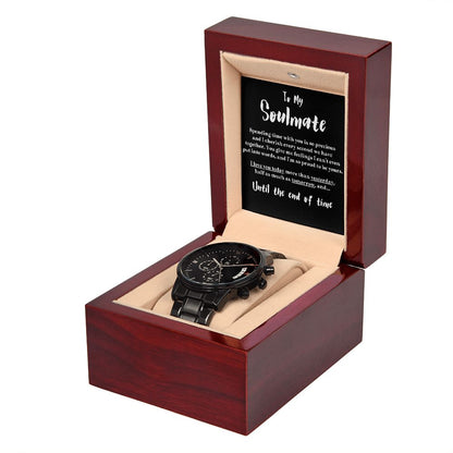 Chronograph Watch and Box for Soulmate, Birthday Gift, Anniversary, Gift for Him - Stainless Steel